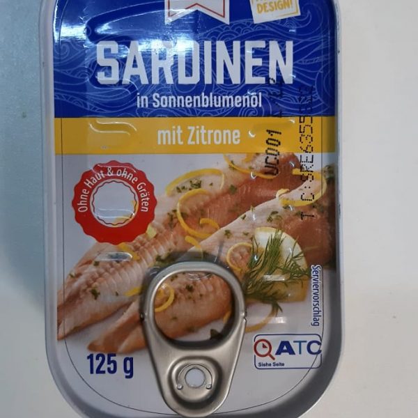 Conserva peste Sardine cu lămăie 125gr