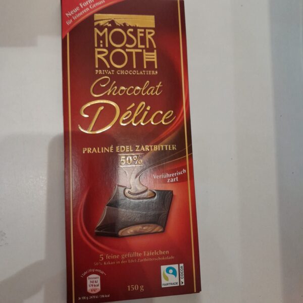 Moser Roth Delice ciocolata amaruie cu praline 150g