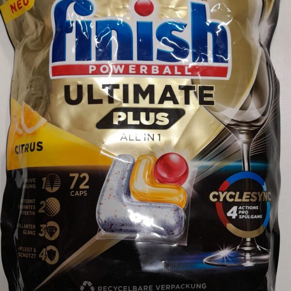 Finish ultimele plus capsule miros lămâie, 78 capsule